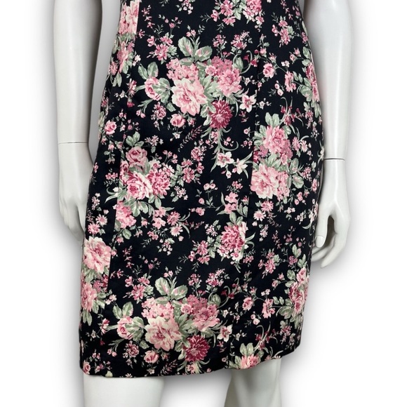 NWOT LAURA ASHLEY True 90s Vintage Floral Sheath Mini Dress Cottagecore Prairie - Picture 6 of 15